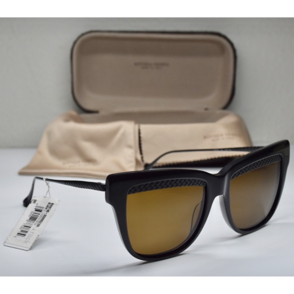BOTTEGA VENETA NWT BV0074S 002 BLACK BROWN CAT EYE SUNGLASSES. 53mm main image 9